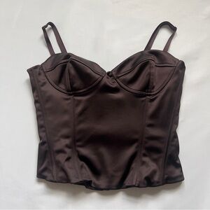 Aritzia Wilfred Oklahoma Bustier in Rich Mocha Brown